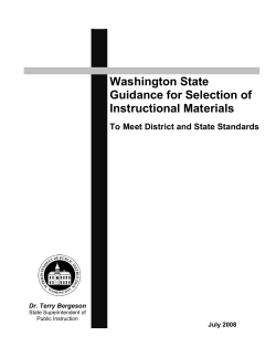 Guidance for Selecting Instructional Materials