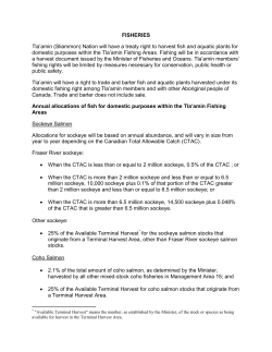 FISHERIES Tla`amin (Sliammon) Nation will have a treaty right to