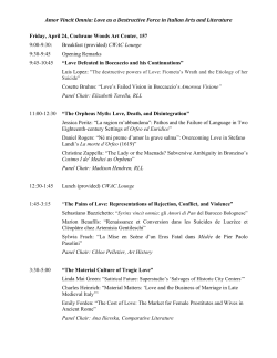 Amor Vincit Omnia: Love as a Destructive Force