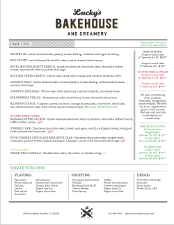 BH cake menu - Luckys Market