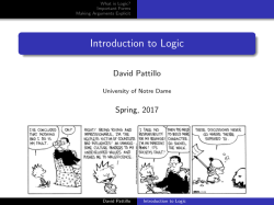 Introduction to Logic - University of Notre Dame