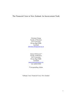 The Financial Crisis in New Zealand: An Inconvenient Truth