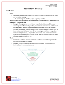 Shape of an Essay - CSU East Bay Library