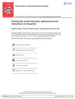 Sharing the small moments: ephemeral social interaction on Snapchat