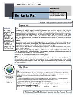 The Panda Post - Montessori World School