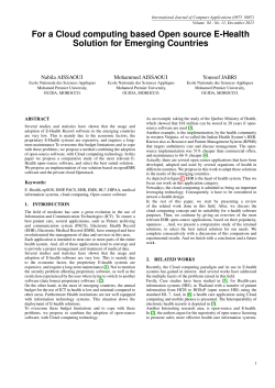 For a Cloud computing based Open source E-Health