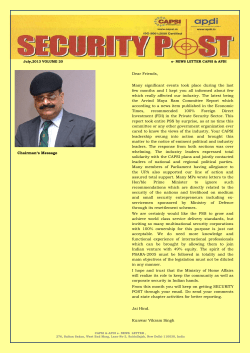 Chairman`s Message Dear Friends, Many significant events took