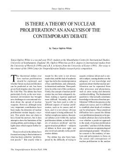 is there a theory of nuclear proliferation?