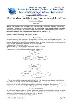 Opinion Mining and Sentiment Analysis through Onto