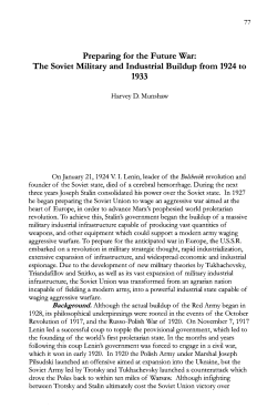 Preparing for the Future War: The Soviet Military and Industrial
