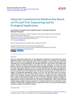 Antarctic Cyanobacteria Biodiversity Based on ITS and TrnL