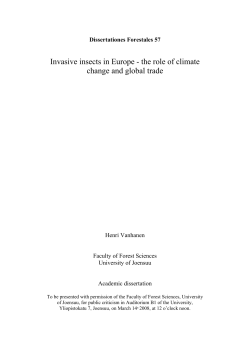 Invasive Insects in Europe - the role of climate change and global