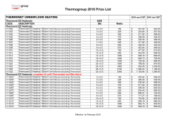 Thermogroup 2016 Price List