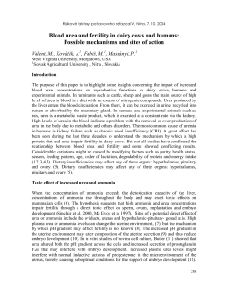 Blood urea and fertility in dairy cows and humans