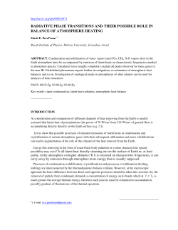 radiative phase transitions and their possible role in balance of