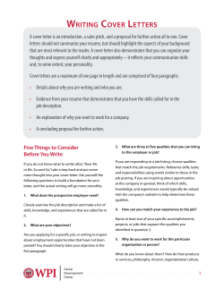 Cover Letters - Worcester Polytechnic Institute