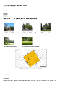 hamilton botanic gardens - Victorian Heritage Database
