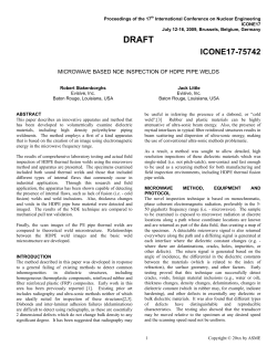 Microwave-based NDE Inspection of HDPE Pipe Welds