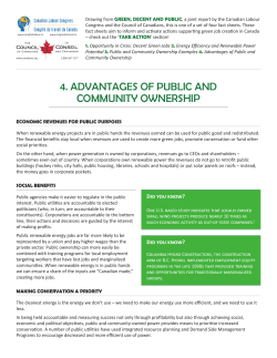 Factsheet: Advantages of Public and Community Ownership