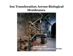 Ion Translocation Across Biological Membranes - NAS