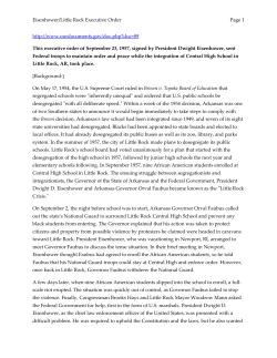 Eisenhower/Little Rock Executive Order Page 1 http://www