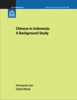 Chinese in Indonesia: A Background Study