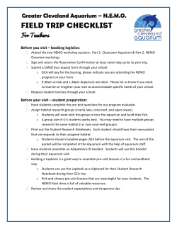 NEMO Teacher Checklist Chaperone Tips
