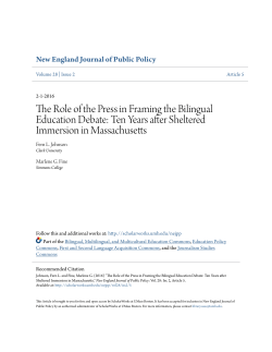 The Role of the Press in Framing the Bilingual Education Debate