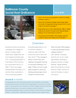 Baltimore County Social Host Ordinance &ndash; Issue Brief