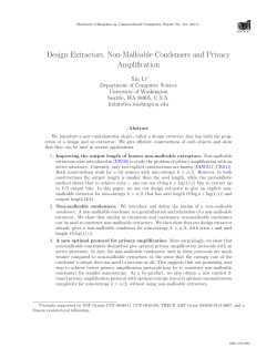 Design Extractors, Non-Malleable Condensers and Privacy