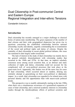 Dual Citizenship in Post-communist Central and Eastern Europe