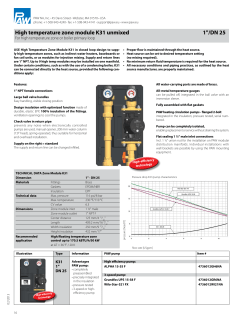 High temperature zone module K31 unmixed 1"/DN 25