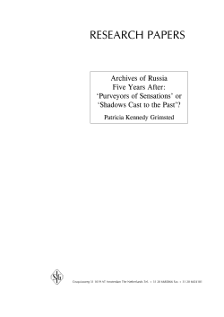 Archives of Russia Five Years After - International Institute of Social