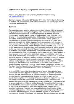 Goffman versus Vygotsky on `egocentric