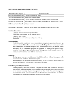 men`s soccer: game management protocol