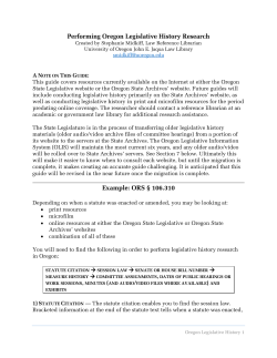 Performing Oregon Legislative History Research