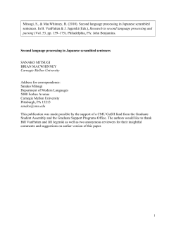 Second language processing in Japanese scrambled sentences