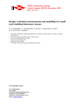 Design, evaluation measurements and modelling of a small swirl