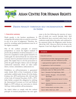 Death penalty through self incrimination in India
