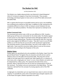 The Shaltari for FWC - Blitzkrieg Commander