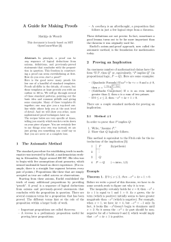 A Guide for Making Proofs
