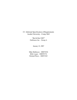 C1наInformal Specification of Requirements Acadia