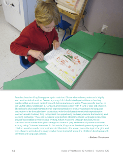 Preschool teacher Ying Liang grew up in mainland China where she