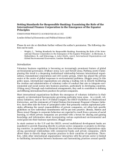 Setting Standards for Responsible Banking