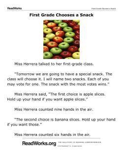 First Grade Chooses a Snack