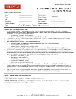 Consortium Agreement Form for Study Abroad