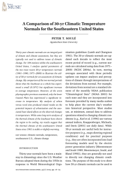 A Comparison of 30-yr Climatic Temperature Normals for the