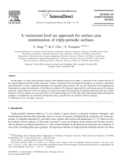 A variational level set approach for surface area minimization of