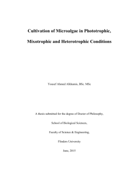 Cultivation of Microalgae in Phototrophic, Mixotrophic and