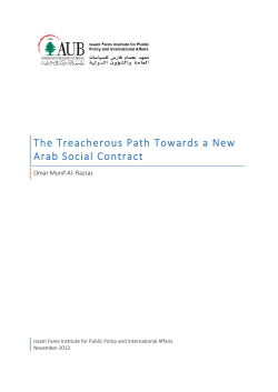 The Treacherous Path Towards a New Arab Social Contract